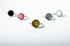Pink tobiko silver ring - button ring ring Amanda K Lockrow 
