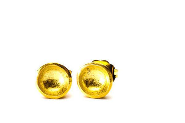 18k yellow gold vermeil darling bowl studs earrings Amanda K Lockrow 