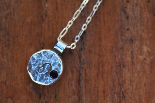 Elements leo zodiac necklace- sterling silver necklace Amanda K Lockrow 