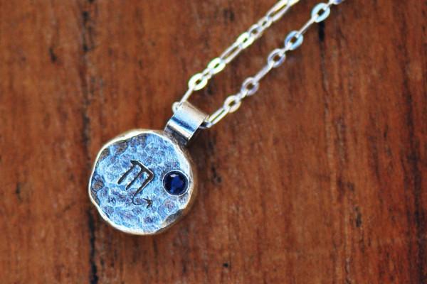 Elements scorpio zodiac necklace- sterling silver necklace Amanda K Lockrow 