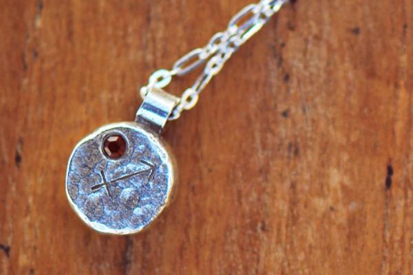 Elements sagittarius zodiac necklace- sterling silver necklace Amanda K Lockrow 