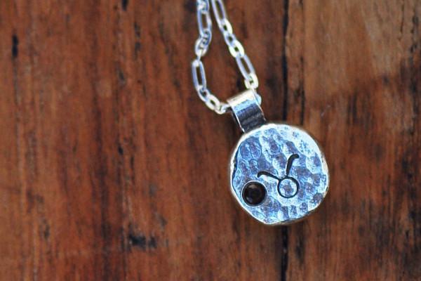 Elements taurus zodiac necklace- sterling silver necklace Amanda K Lockrow 