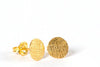 18K gold vermeil hammered circle stud earrings - crosshatched earrings Amanda K Lockrow 