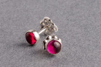 Ruby silver dot stud earrings earrings Amanda K Lockrow 
