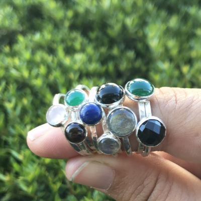 Lapis Lazuli 6mm sterling silver stacking ring ring Amanda K Lockrow 