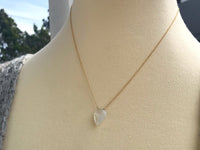 Rainbow moonstone shield 14k yellow gold filled necklace - Little Rock collection necklace Amanda K Lockrow 