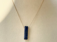 Aquamarine bar crystal necklace | little rock collection necklace Amanda K Lockrow