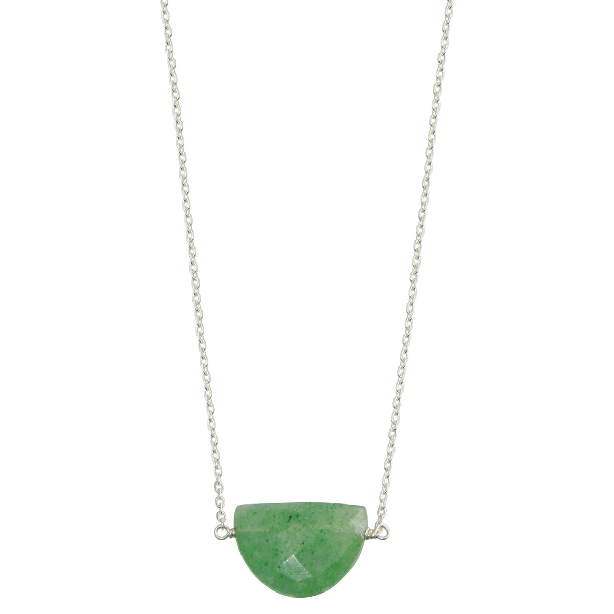 Green Quartz half moon sterling silver necklace | Little Rock Collection necklace Amanda K Lockrow