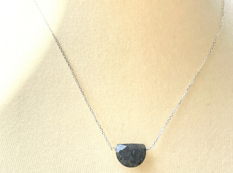 Amethyst half moon sterling silver necklace | Little Rock Collection necklace Amanda K Lockrow
