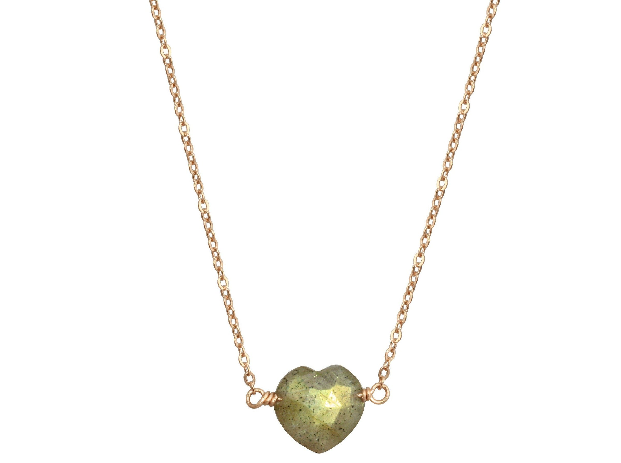 Labradorite tiny heart gold filled necklace - Tiny hearts collection necklace Amanda K Lockrow 