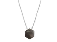Moonstone hexagon sterling silver necklace necklace Amanda K Lockrow 