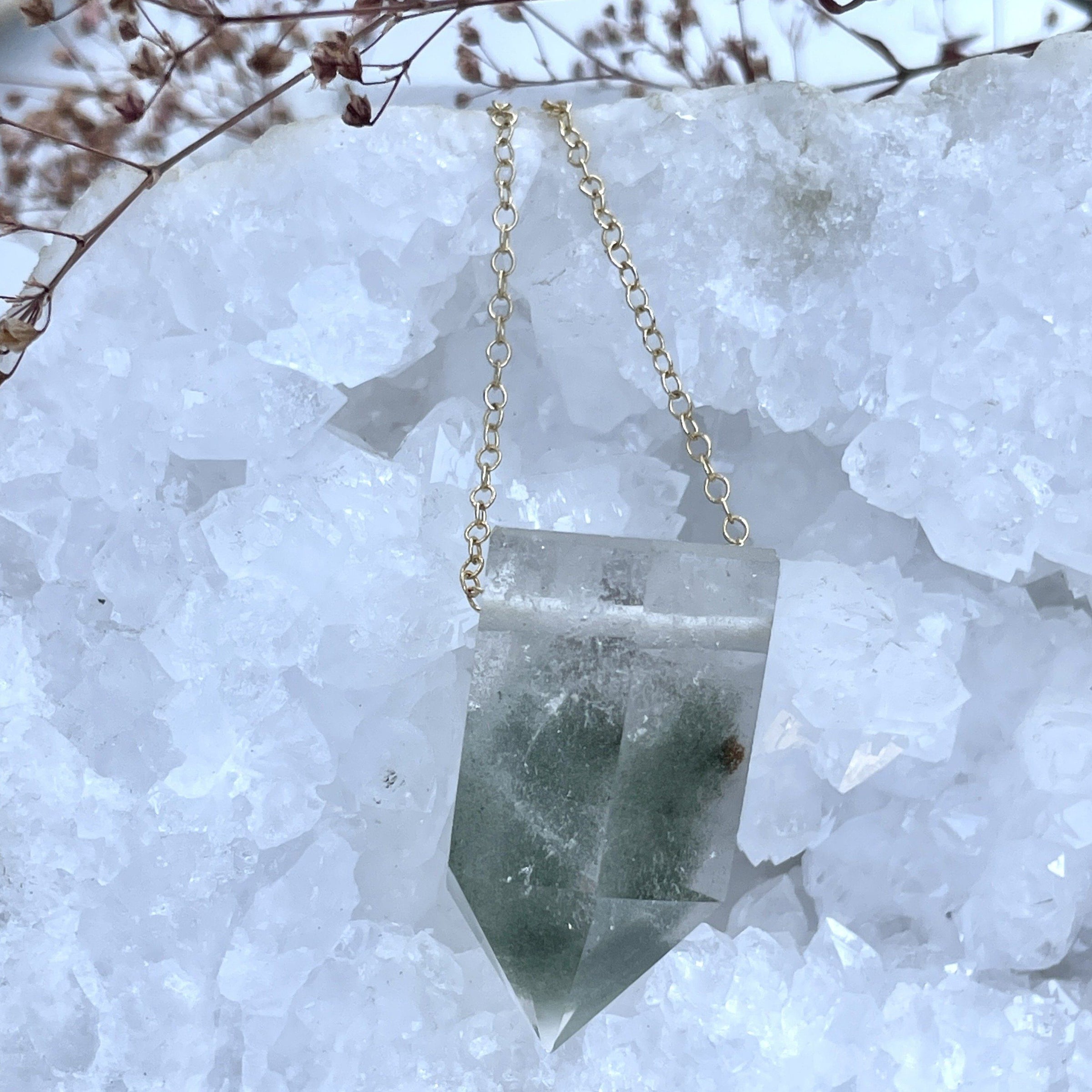 Large garden quartz floating point statement necklaces - Aislinn collection necklace Amanda K Lockrow 