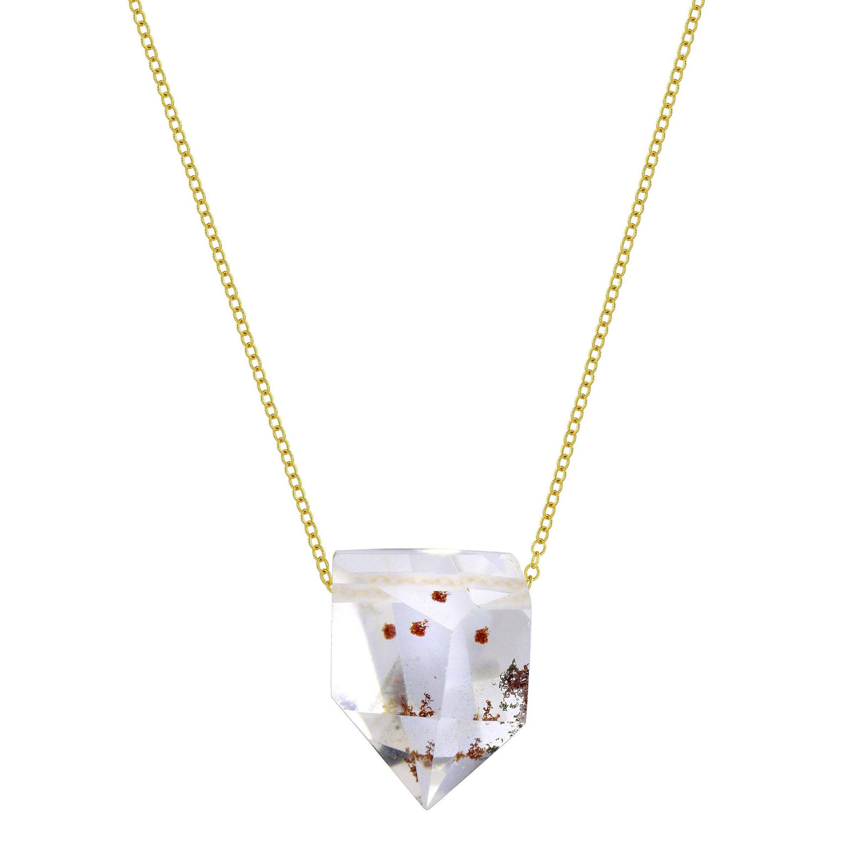 Large garden quartz floating point statement necklaces - Aislinn collection necklace Amanda K Lockrow stone 5 24 inches sterling silver 
