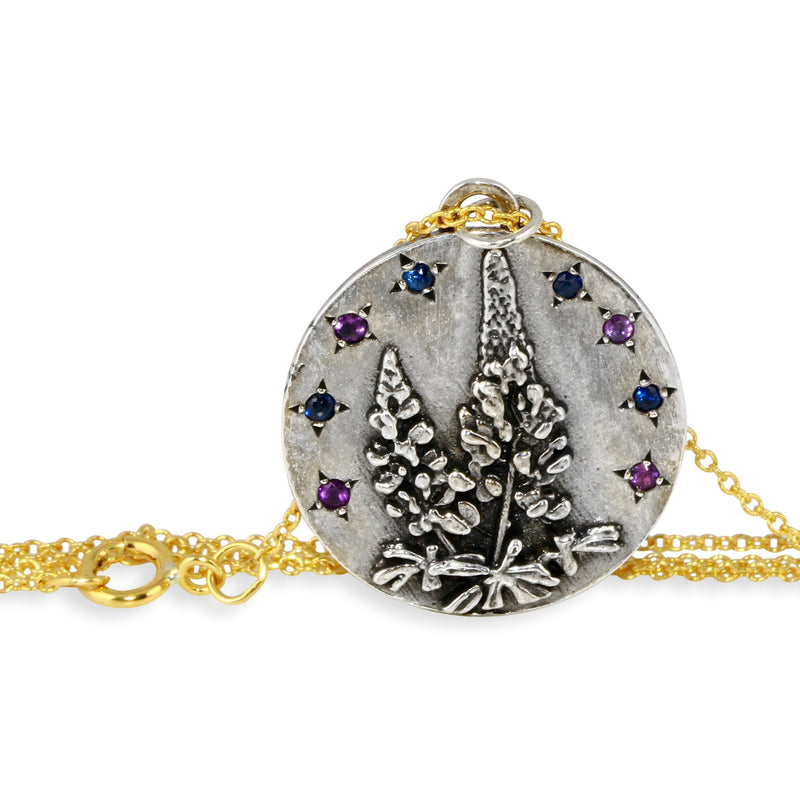 Sterling silver lupine talisman necklace necklace Amanda K Lockrow