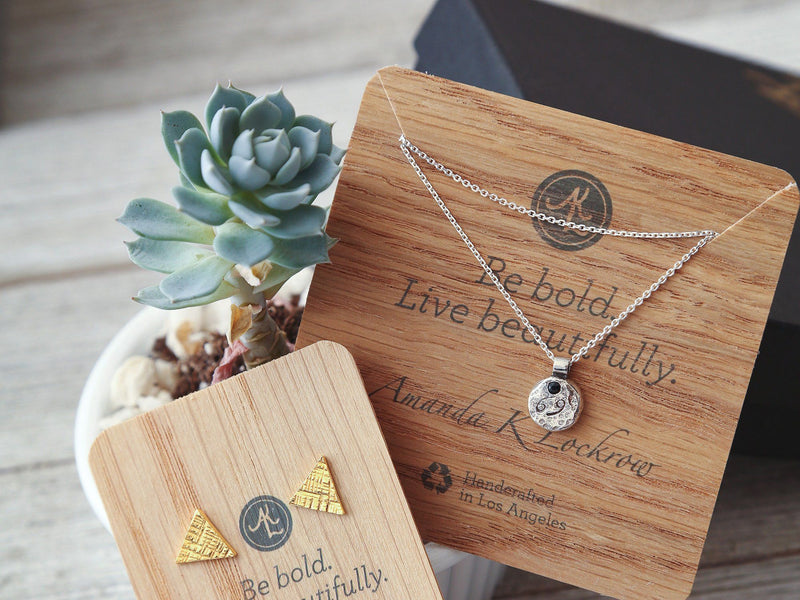 Elements- Blue Sapphire 14K yellow gold filled necklace necklace Amanda K Lockrow 