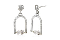 Herkimer Diamond Silver Arch Dangle Earrings earrings Amanda K Lockrow