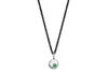 Pebble sterling silver necklace necklace Amanda K Lockrow 16 inches green onyx oxidized silver chain