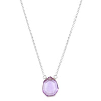 Pink Amethyst flat geo cut necklace - sterling silver or gold filled | Little Rock Collection necklace Amanda K Lockrow