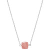 Strawberry Quartz cube necklace - sterling silver or gold filled | Little Rock Collection necklace Amanda K Lockrow