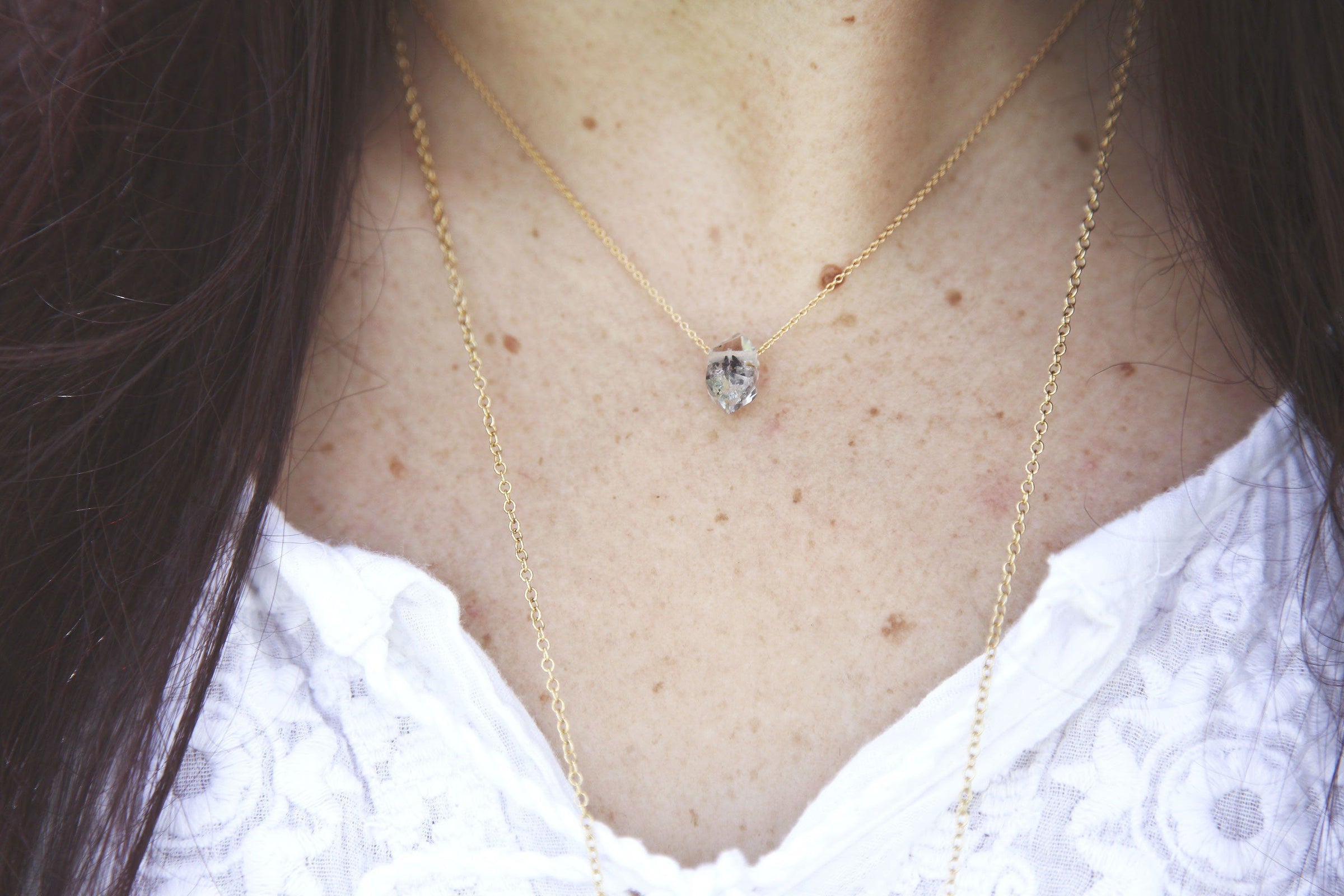 Tara necklace - Tibetan Quartz floating crystal necklace necklace Amanda K Lockrow 