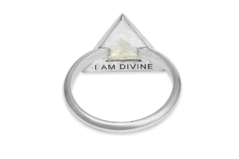 I Am Divine rainbow moonstone triangle ring ring Amanda K Lockrow 