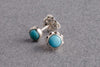 Turquoise silver dot stud earrings earrings Amanda K Lockrow 