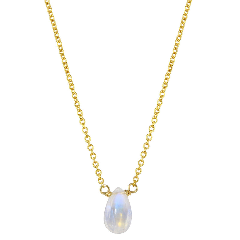 Rainbow moonstone drop sterling silver necklace - Little Rock Collection necklace Amanda K Lockrow